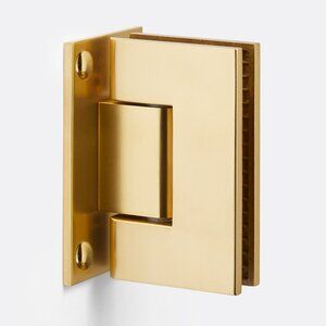 Rejuvenation 90-Degree Wall Mount Glass Shower Door Hinge (Brass)